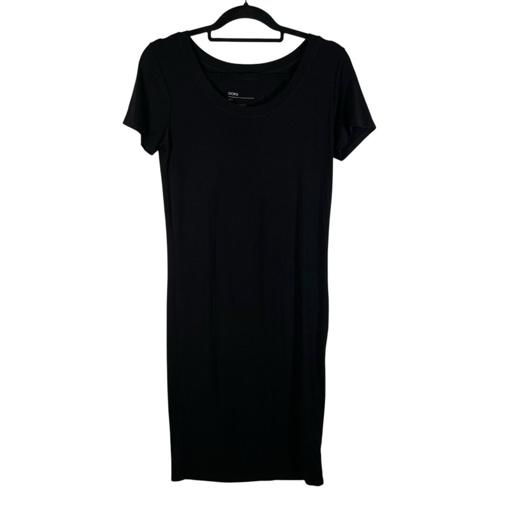 STORQ Maternity Postpartum T Shirt Dress Short Sleeve Stretch Black Size 1 US XS